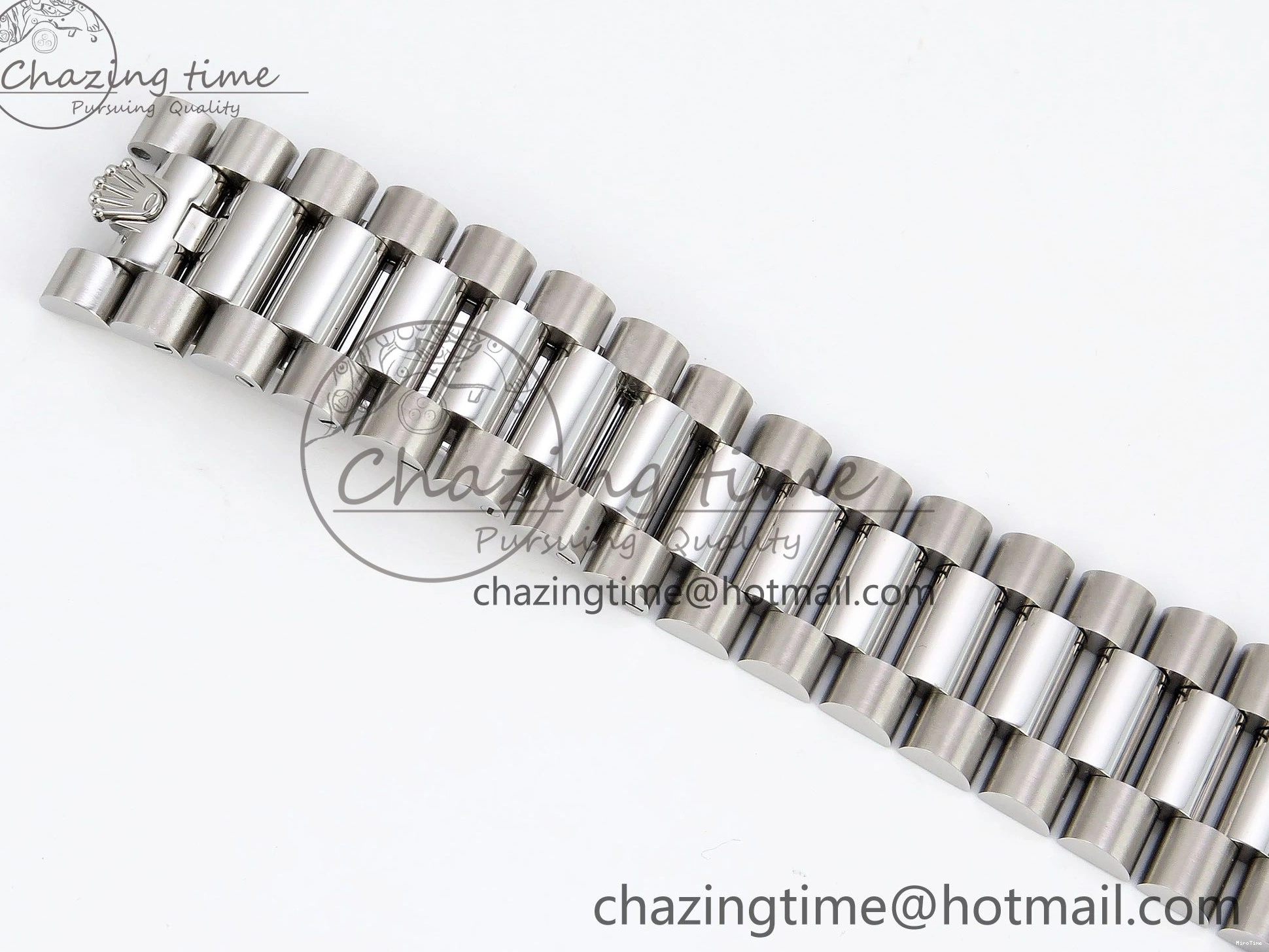 MiroTime 0418 SportInspired DayDate 40 SS JDF 904L Steel Gray Textured Stick Dial on President Bracelet VR3255 V3 (Gain Weight) 1437